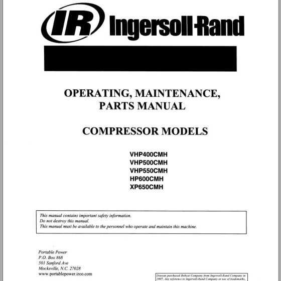 Ingersoll Rand Compressor Modules VHP600CM Part Manual 2013