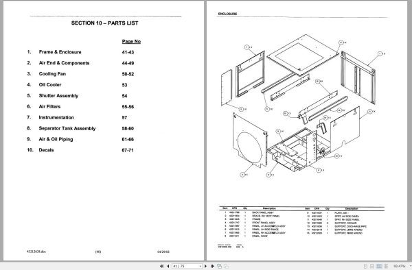 Ingersoll Rand Compressor Modules XHP650CM Part Manual Operation and Maintenance Manual 2013 2