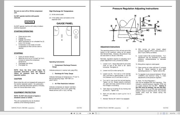 Ingersoll Rand Compressor Modules XHP825CMH Part Manual Operation and Maintenance Manual 2013 1