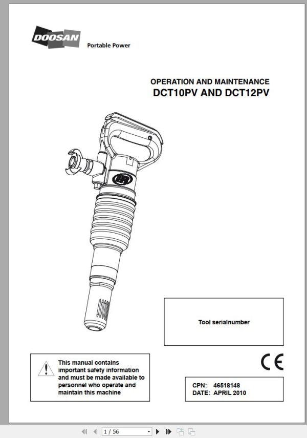 Ingersoll Rand Construction Tool DCT12PV Operation and Maintenance Manual 2012