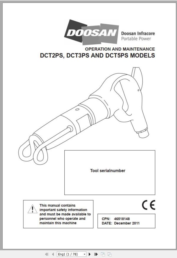 Ingersoll Rand Construction Tool DCT5PS Operation and Maintenance Manual 2013