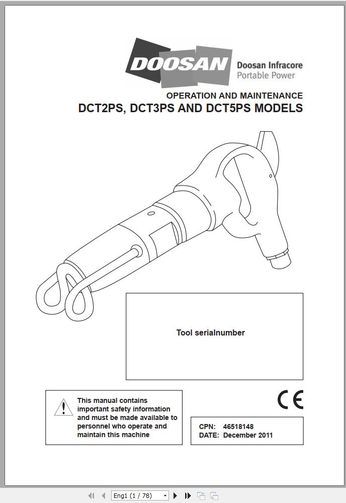 Ingersoll Rand Construction Tool DCT5PS Operation and Maintenance Manual 2013