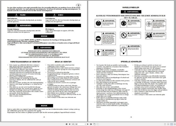Ingersoll Rand Construction Tool IR3PS Operation and Maintenance Manual 2013 1
