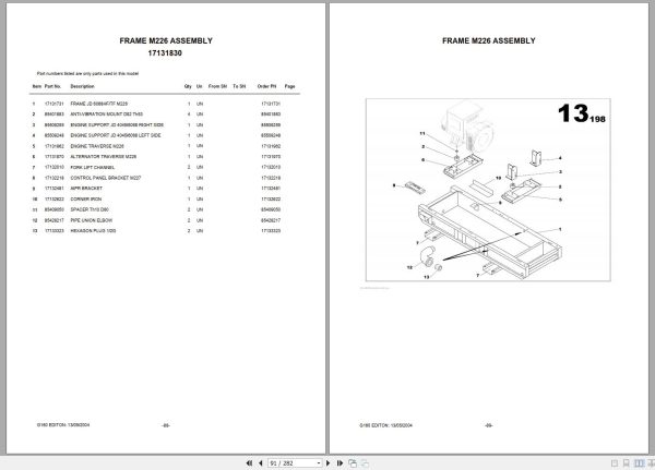 Ingersoll Rand Generator G160 Parts Manual 2013 2