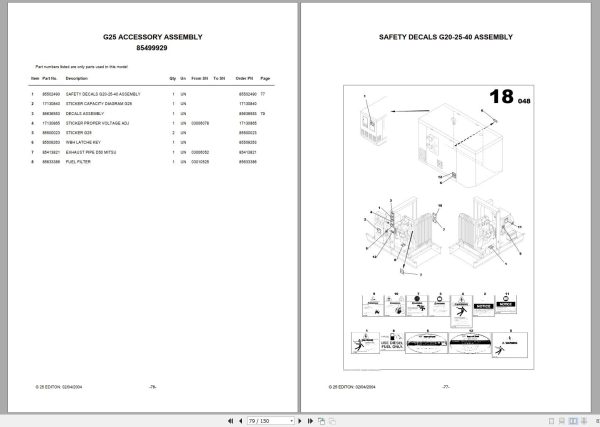 Ingersoll Rand Generator G25 Parts Manual 2013 1