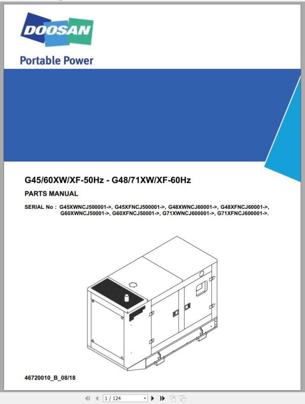 Ingersoll Rand Generator G45 Parts Manual 2018
