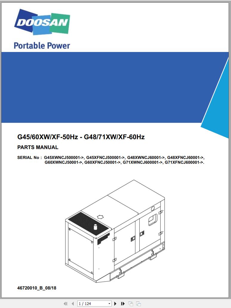 Ingersoll Rand Generator G48 Parts Manual 2018