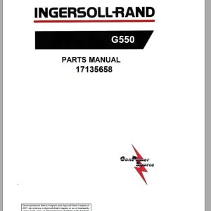 Ingersoll Rand Generator G550 Parts Manual 2017