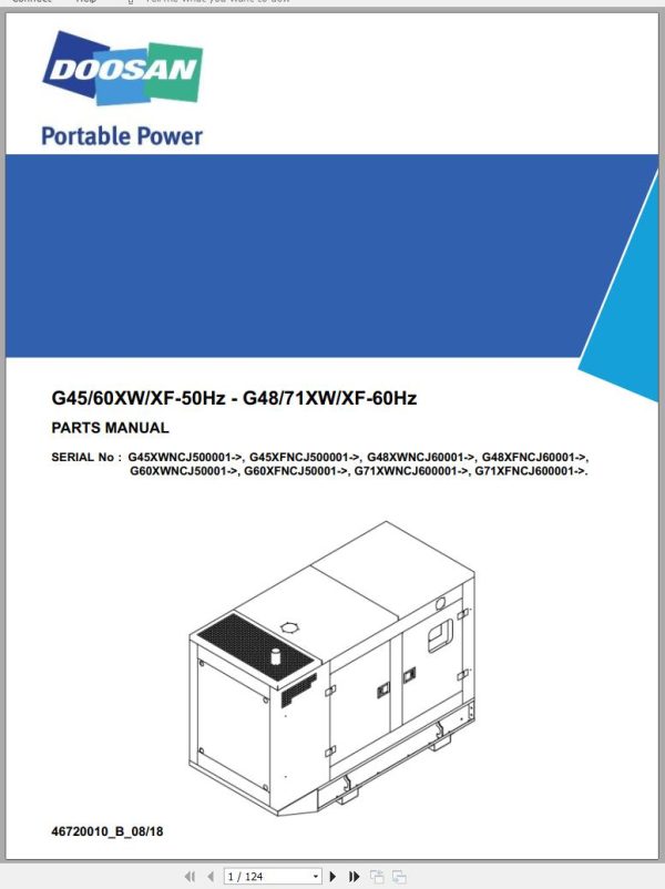 Ingersoll Rand Generator G71 Parts Manual 2018