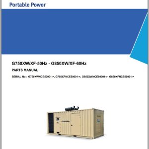 Ingersoll Rand Generator G750 Parts Manual 2016