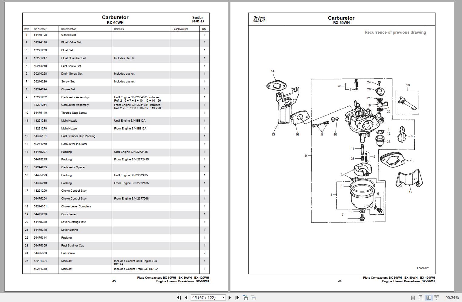 Ingersoll Rand Light Compaction BX60WH Parts Manual 2013