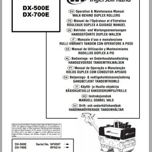 Ingersoll Rand Light Compaction DX 700E Operating Maintenance Manual 2012