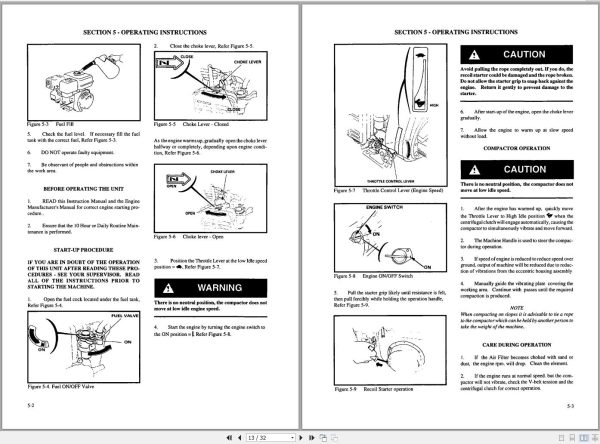 Ingersoll Rand Light Compaction HX30 Parts Manual Operating and Maintenance Manual 2012 1