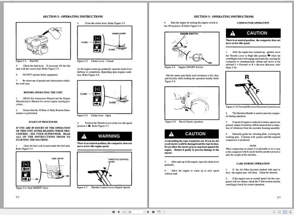 Ingersoll Rand Light Compaction HXR55 Parts Manual Operating and Maintenance Manual 2012 1