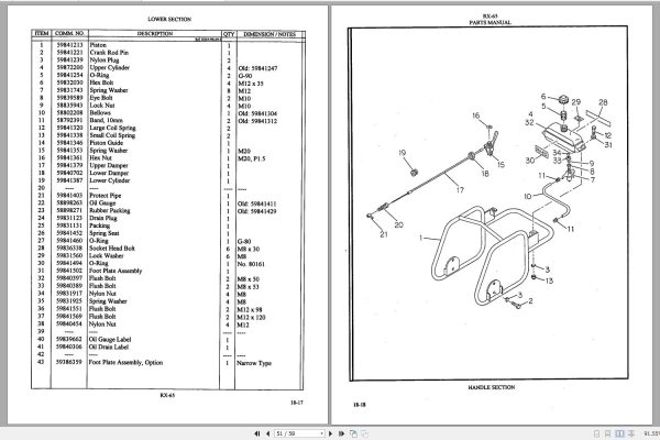 Ingersoll Rand Light Compaction RX 65 Parts Manual Operating and Maintenance Manual 2013 2