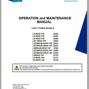 Ingersoll Rand Light Tower L8 Operation and Maintenance Manual 2015