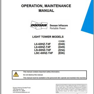 Ingersoll Rand Light Tower LS Operation and Maintenance Manual 2015
