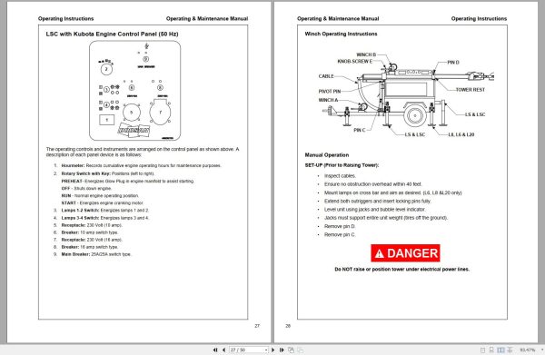 Ingersoll Rand Light Tower LS Operation and Maintenance Manual 2015 2