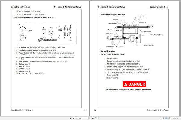 Ingersoll Rand Light Tower Lightsource Operation and Maintenance Manual 2012 2