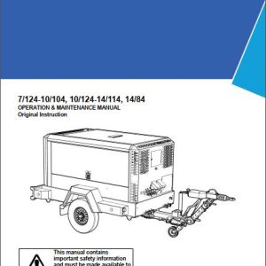 Ingersoll Rand Portable Compressor 10 124 Operation and Maintenance Manual 2019
