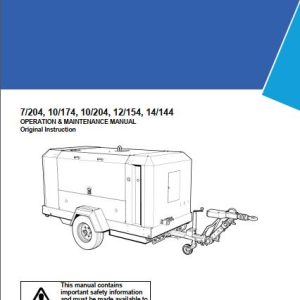 Ingersoll Rand Portable Compressor 10 204 Operation and Maintenance Manual 2018