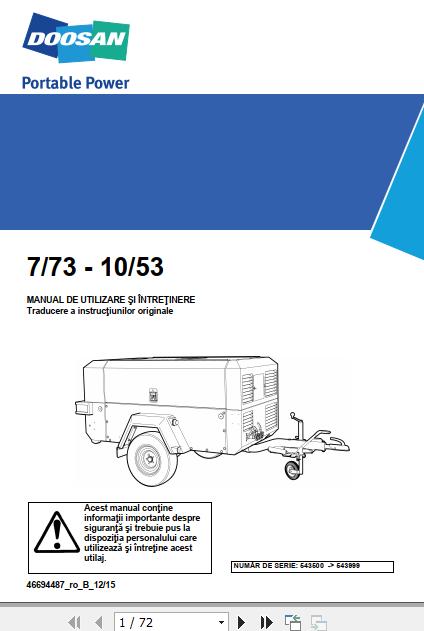 Ingersoll Rand Portable Compressor 10 53 Operation and Maintenance Manual 2018 1
