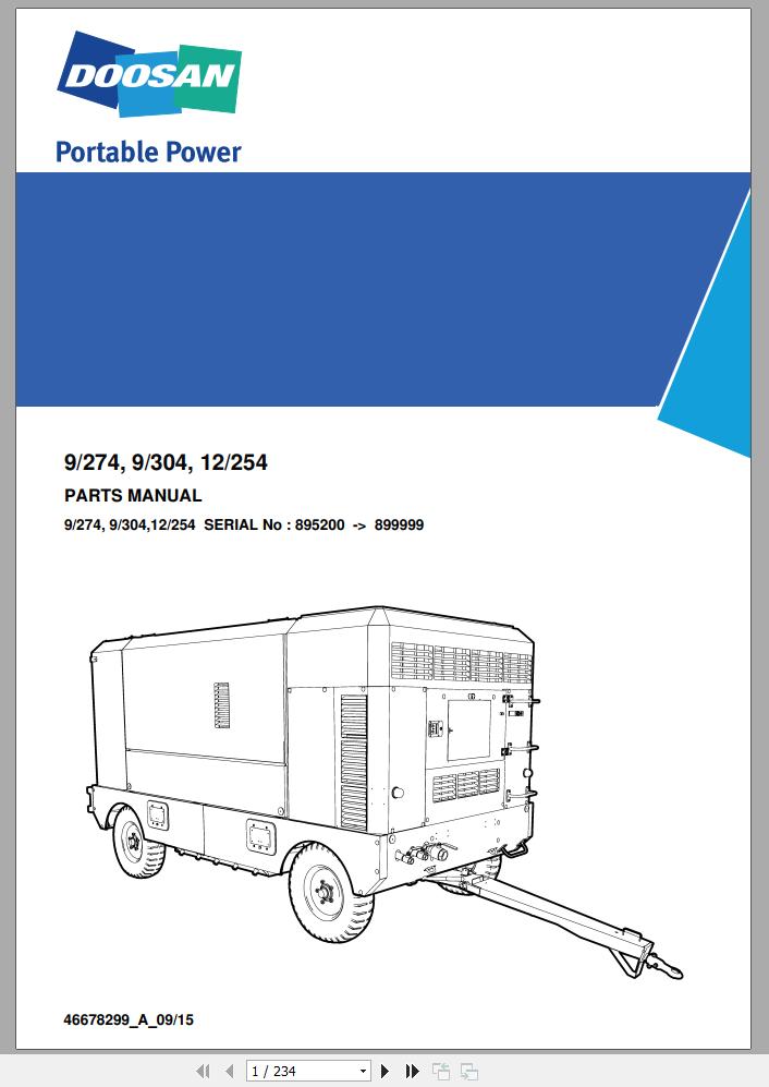 Ingersoll Rand Portable Compressor 12 254 Parts Manual 2018