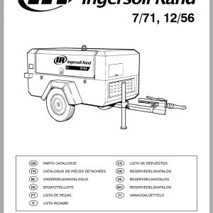 Ingersoll Rand Portable Compressor 12 56 Parts Manual 2012