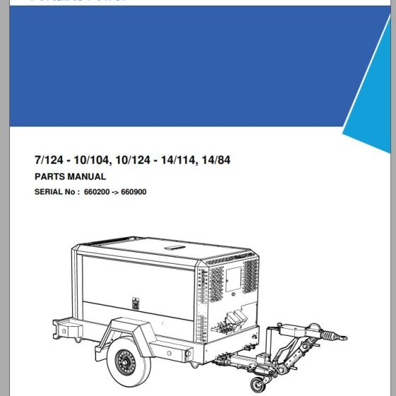 Ingersoll Rand Portable Compressor 12/254 Parts Manual 2018