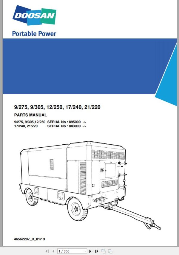 Ingersoll Rand Portable Compressor 17 240 Parts Manual 2013