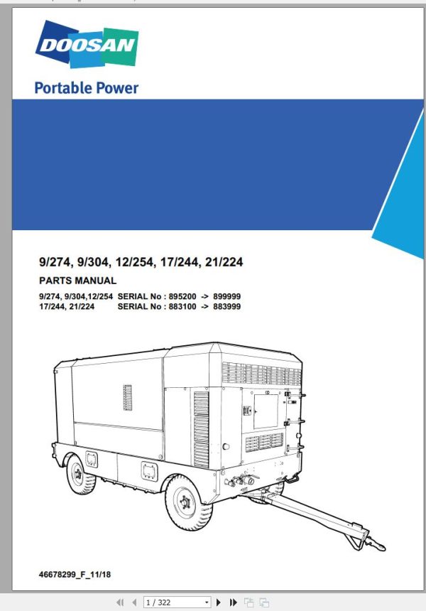 Ingersoll Rand Portable Compressor 21 244 Parts Manual 2018 1