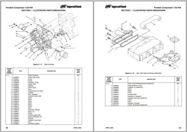 Ingersoll Rand Portable Compressor 7 20 Parts Manual 2018 1