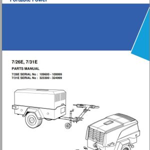 Ingersoll Rand Portable Compressor 7 26E 7 31E Parts Manual 2018