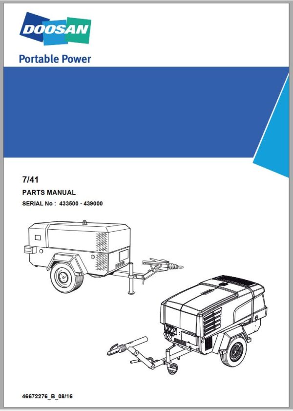 Ingersoll Rand Portable Compressor 7 31 7 41 Parts Manual 2018