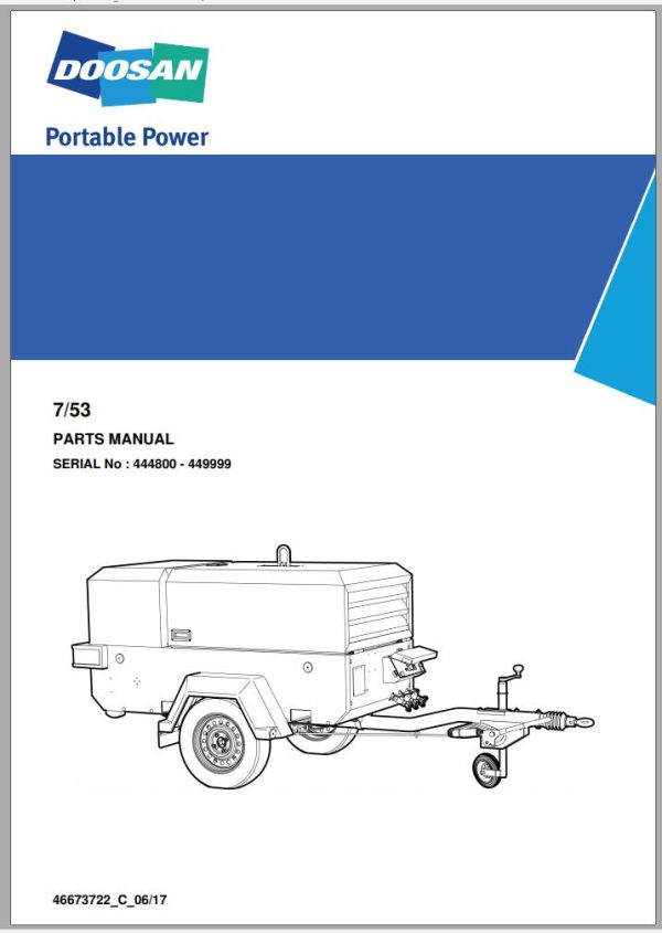 Ingersoll Rand Portable Compressor 7 53 Parts Manual 2018