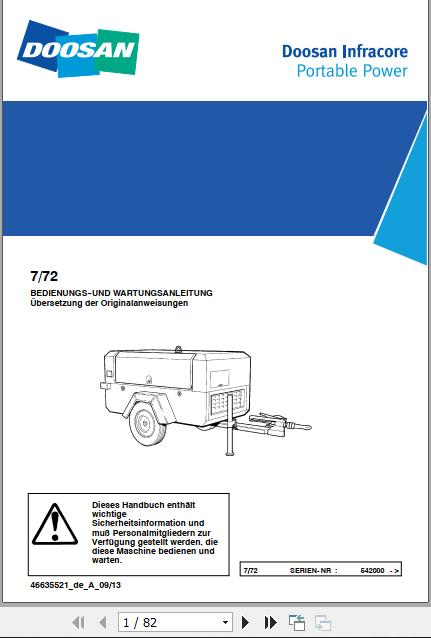 Ingersoll Rand Portable Compressor 7 72 Operation and Maintenance Manual 2013