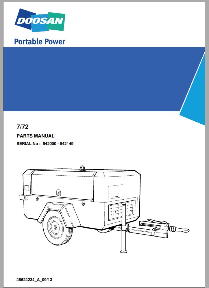 Ingersoll Rand Portable Compressor 7 72 Parts Manual 2013