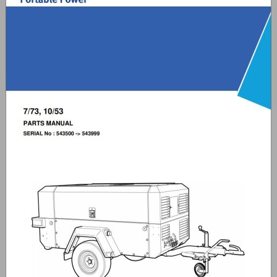 Ingersoll Rand Portable Compressor 7/72 Parts Manual 2013