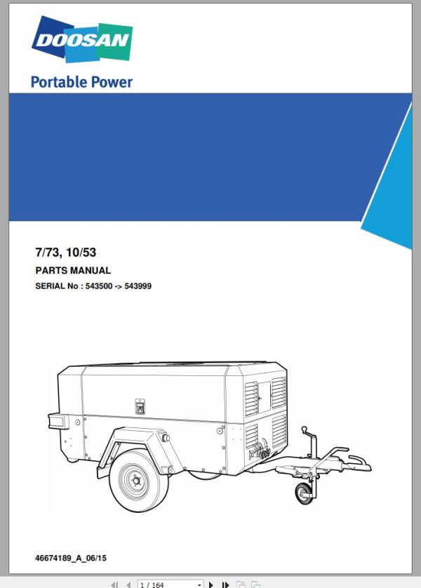 Ingersoll Rand Portable Compressor 7 73 Parts Manual 2018