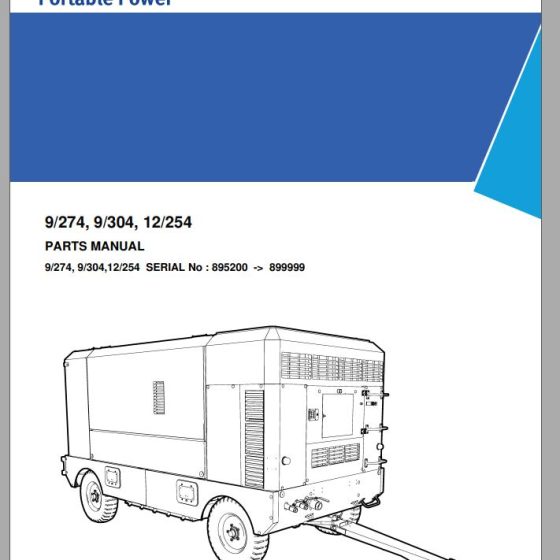 Ingersoll Rand Portable Compressor 9/270 Parts Manual 2018