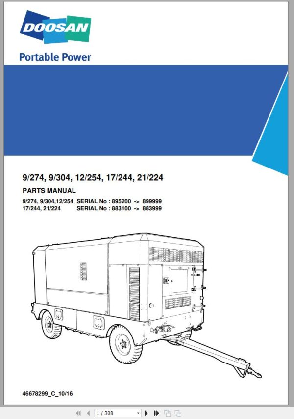 Ingersoll Rand Portable Compressor 9 274 Parts Manual 2018 1