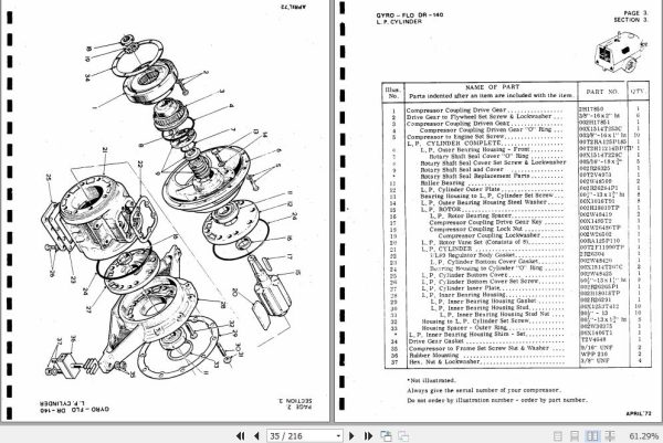 Ingersoll Rand Portable Compressor DR140 Gyro Flo Instructions and Parts List 2012 1