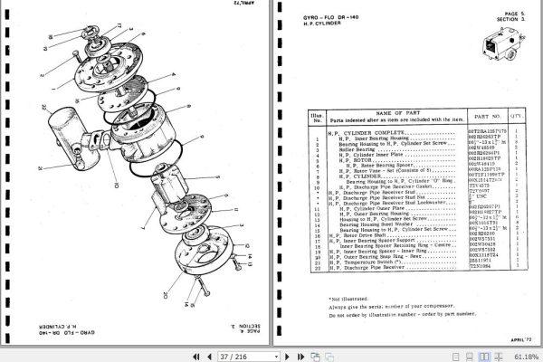 Ingersoll Rand Portable Compressor DR150 Gyro Flo Instructions and Parts List 2012 2