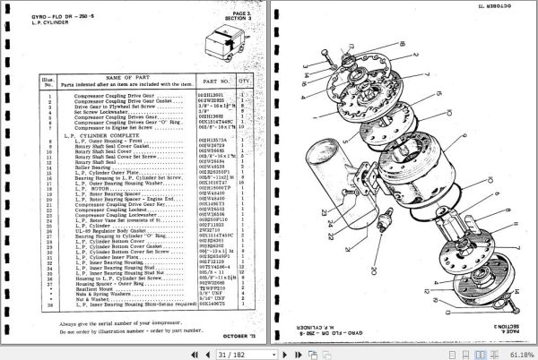 Ingersoll Rand Portable Compressor DR250 Gyro Flo Instructions and Parts List 2012 1