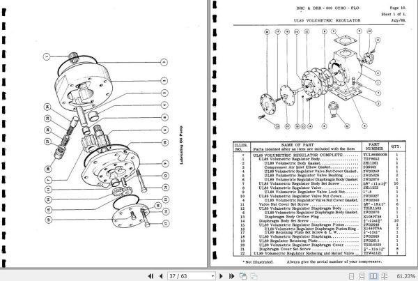 Ingersoll Rand Portable Compressor DRC600 Gyro Flo Instructions and Parts List 2012 2