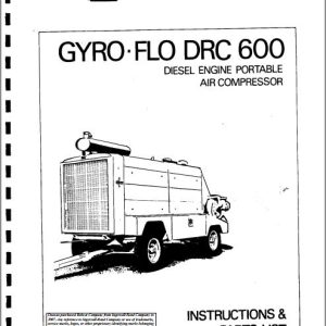 Ingersoll Rand Portable Compressor DRCH480 Gyro Flo Instructions and Parts List 2012