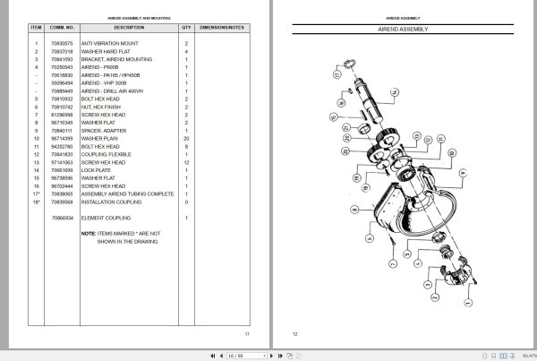 Ingersoll Rand Portable Compressor DRILL AIR 400VH Parts Manual 2012 1