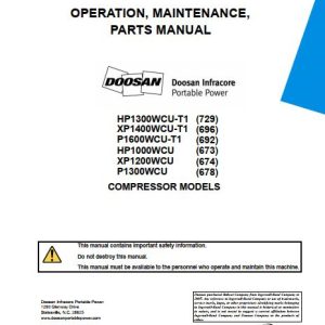 Ingersoll Rand Portable Compressor HP1000 Operation and Maintenance Manual 2012