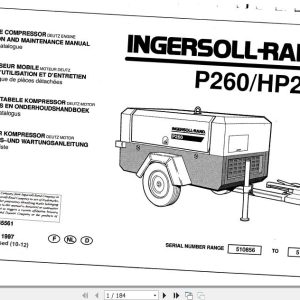 Ingersoll Rand Portable Compressor HP220 Operation and Maintenance Manual 2012