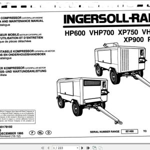 Ingersoll Rand Portable Compressor HP600 Operation and Maintenance Manual 2012
